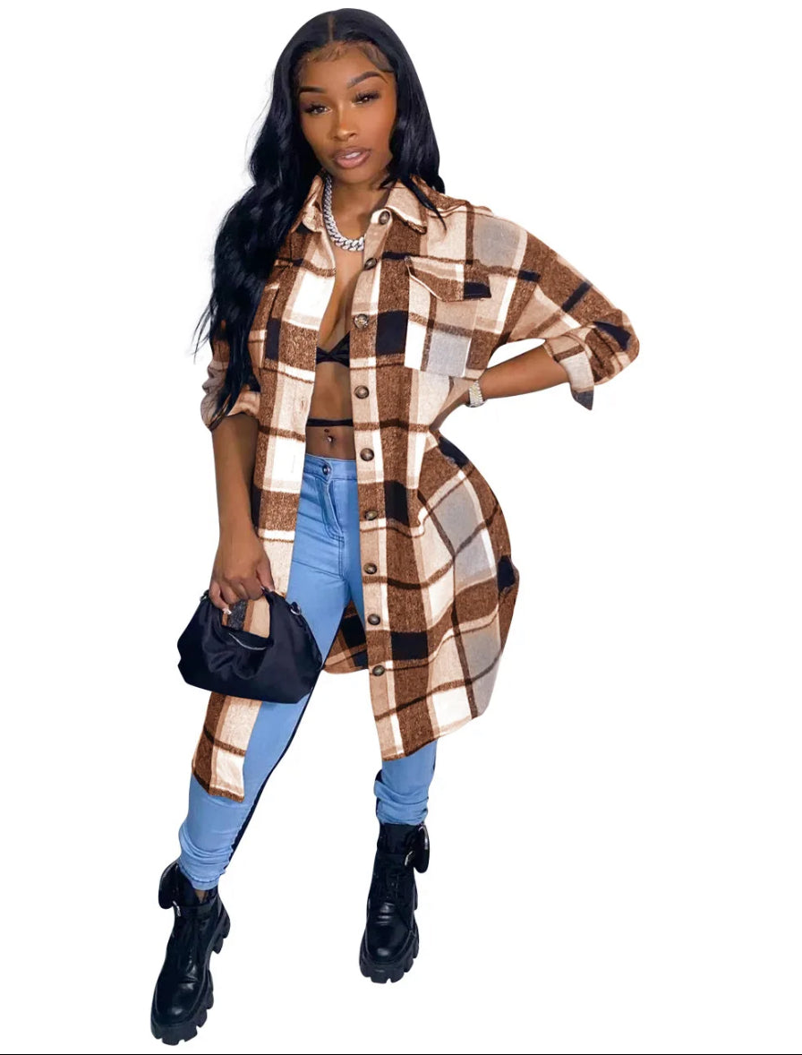 Plaid Long coat